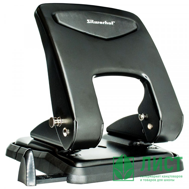 Дырокол (55л) Silwerhof металлический с линейкой арт.1581880