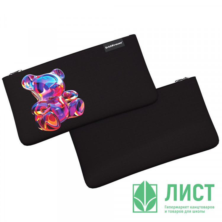 Пенал-косметичка 1 отделение плоский (ErichKrause) Light Jelly Bear 220х120мм арт.63035