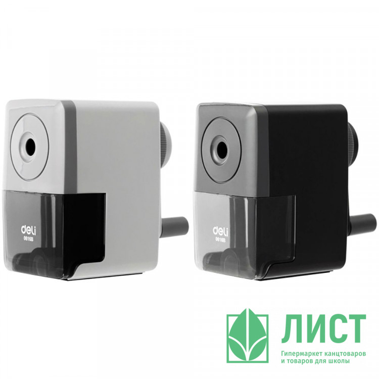 Точилка механич.  Deli,  пластик, ассорти, крепление  арт.1407192