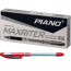 Ручка шариковая  прозрачный корпус  резиновый упор  (PIANO) "Maxriter" красная , масло 0,5мм арт.РТ-338-12/ (Ст.12/1152) - 