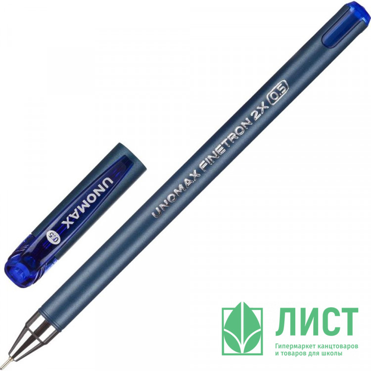 Ручка шариковый непрозрачный корпус (Unomax) Finetron синий, 0,3мм, игла, масло арт.1680859 (Ст.)