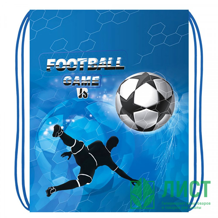 Сумка для сменной обуви 1 отделение (Оникс) МО-26-1 Футбол на синем 370х470 мм