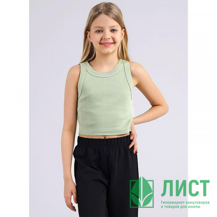 Топ для девочки артикул CLE 846429ш размерный ряд 32/128- 42/158 цвет зеленый