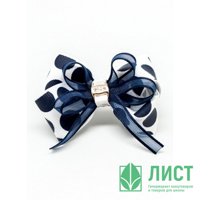 Зажим для волос Фиалка  маленькая бант белый 6см