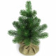 Елка настольная 30см (хвоя 100% литая, ветки примотка, подставка пенёк+мешковина) "Лира" арт.1032403