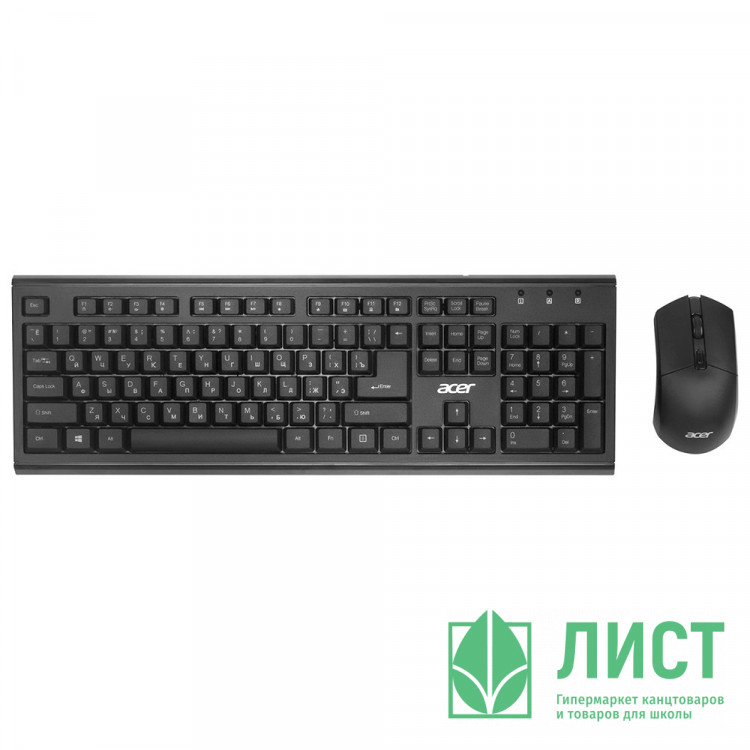 Клавиатура+мышь беспров. набор Acer OKR120 цв.черный