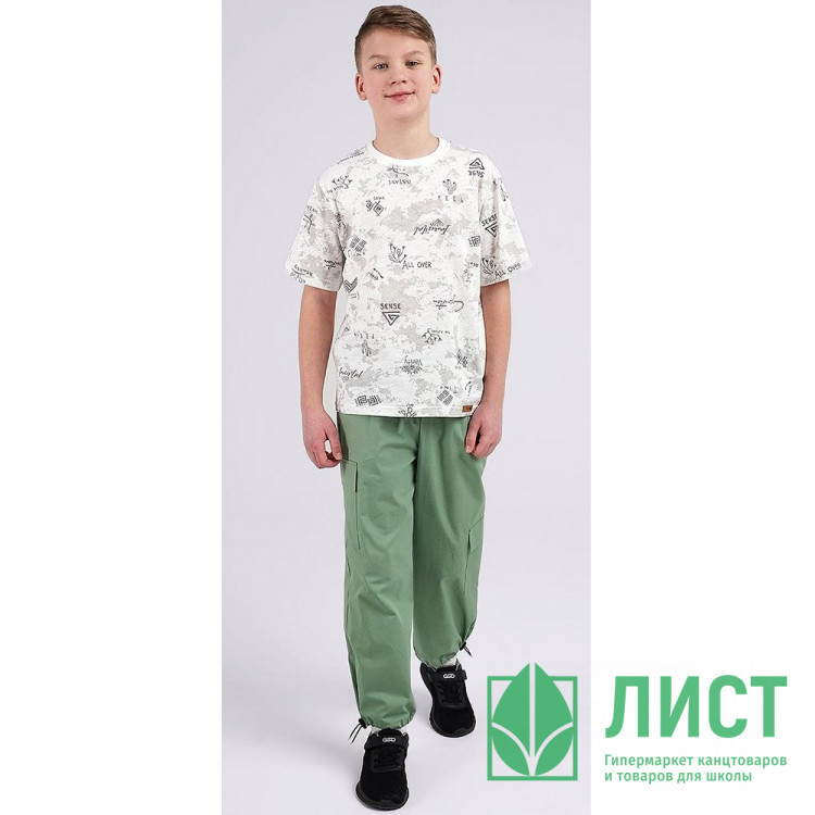 Брюки для мальчика артикул CLE 843042/80пп размерный ряд 34/134-42/158 цвет зеленый