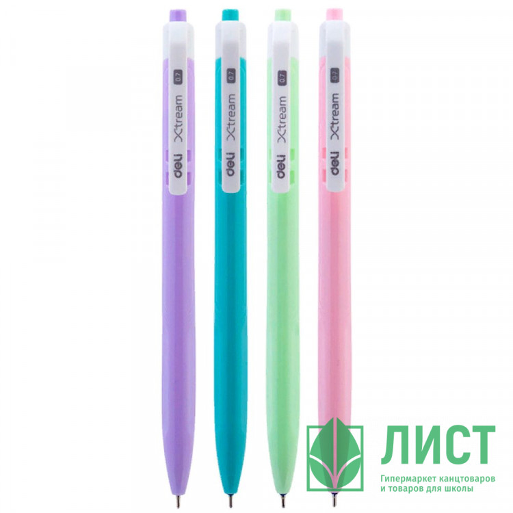 Ручка шариковая автомат Deli X-tream непрозрачный корпус, синяя 0,7мм арт.EQ03336-1 (Ст.12)