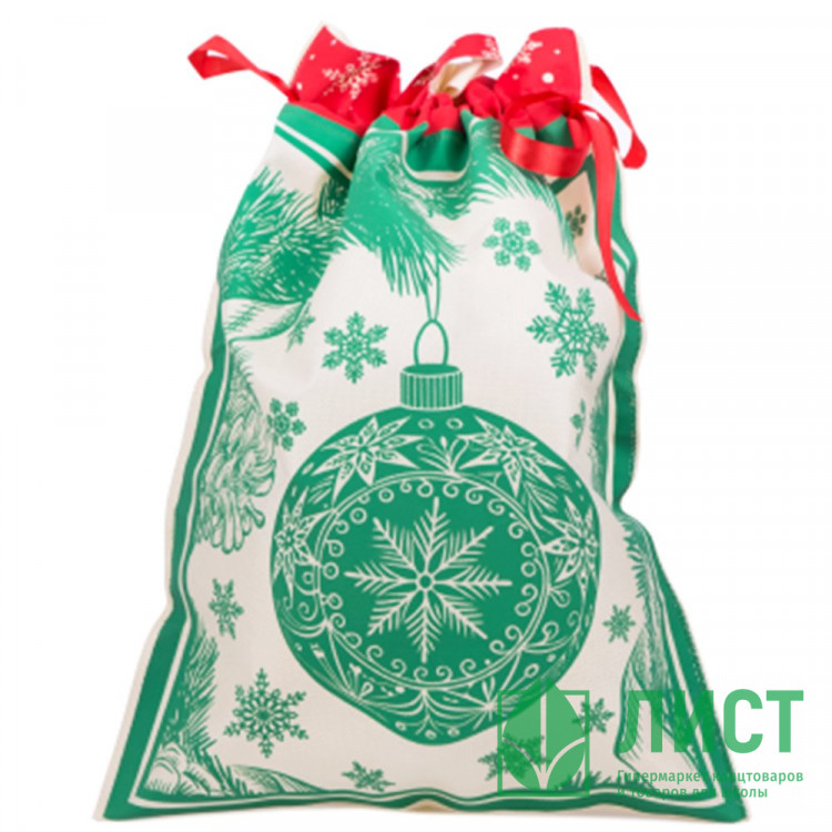 Мешок д/подарка с затяжной тесьмой 40*56см арт.95089