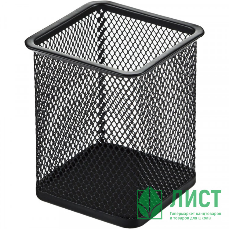 Подставка д/ручек и карандашей металлическая (deVENTE) черная, сетчатая, 8x8x9,8см арт.4104718