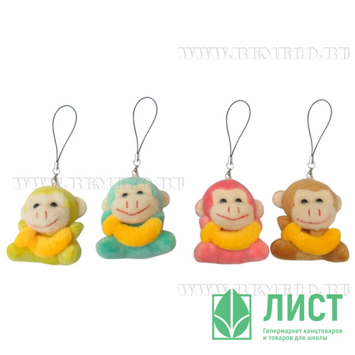 юююБрелок СИМВОЛ ГОДА "Обезьянка" 6,5см асс. арт.698332