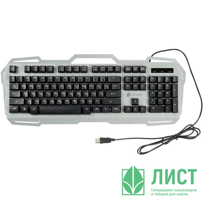 Клавиатура провод Oklick 747G FROZEN серый/черный