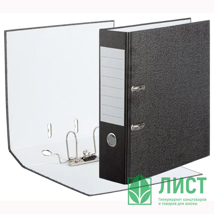 Папка-регистратор 80мм (+/-5)  мрамор черный, без уголка, разобранная