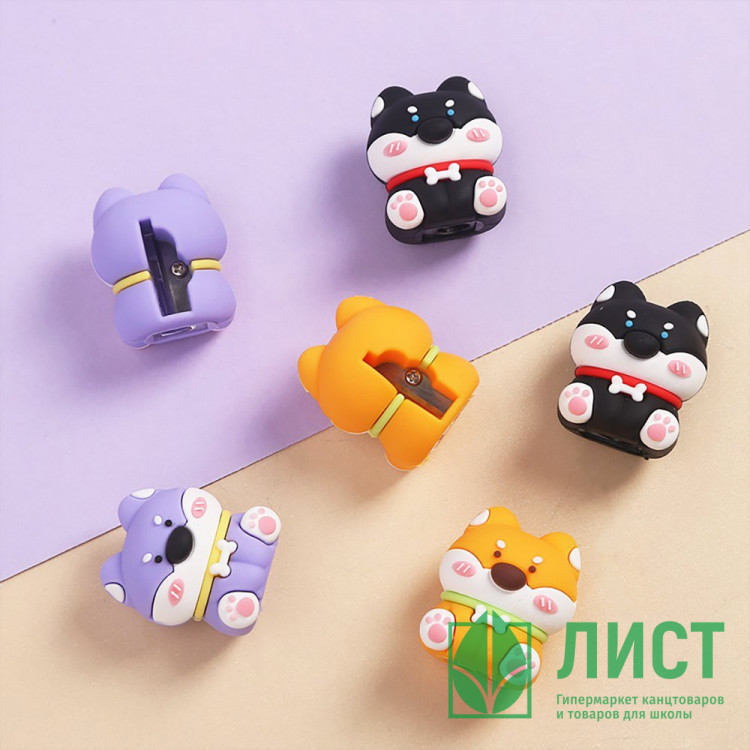 Точилка пластиковая (deVENTE) Doggy 1 отверстие покрытие Soft Touch арт.8031409