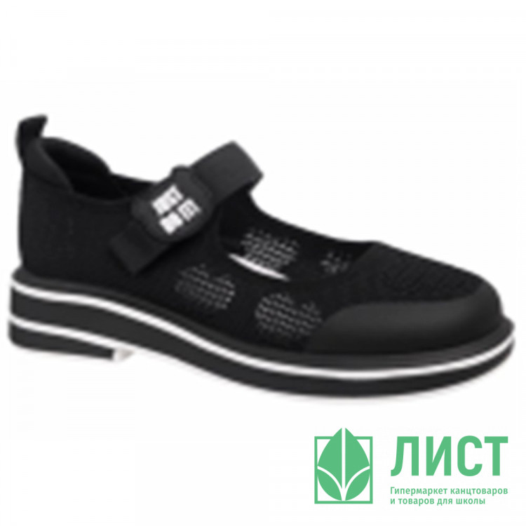 Туфли для девочки (Indigo Kids) черные верх-текстиль подкладка-натуральная кожа артикул 32-0382B