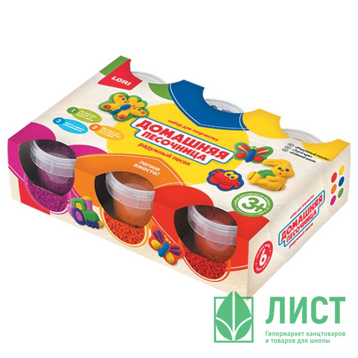 Поделка из песка Радужный песок 6 цветов по 140  грамм (LORI) арт.Пт-014