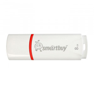 Флеш диск 8GB USB 2.0 SmartBuy Crown, белый