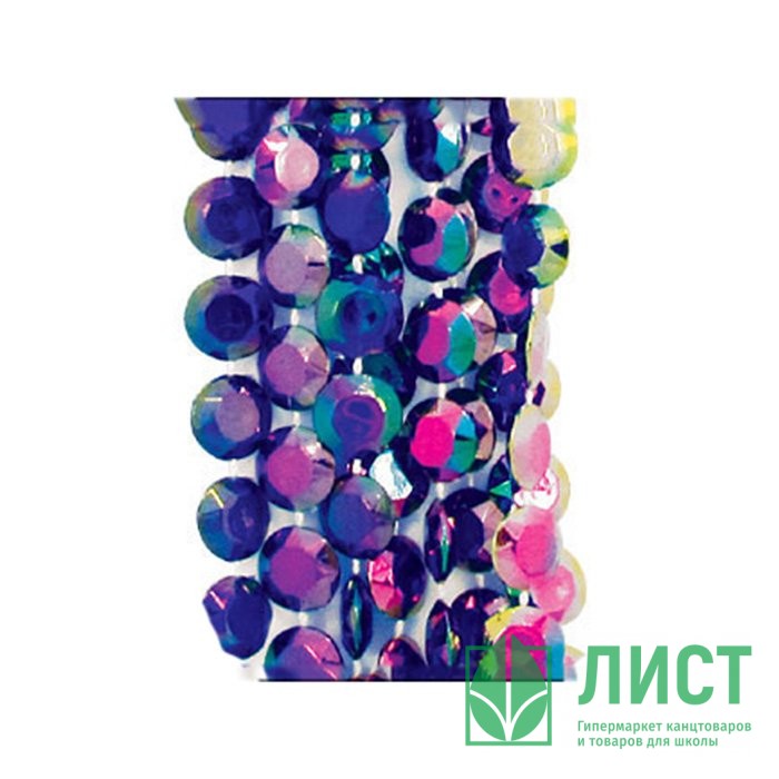 Украшение декоративное "Бусы" 270см диски цв. фиолето-голубой перл. арт.51243