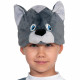 Маска-шапочка карнавальная плюш (ЖИВОТНОЕ) "Котик" цв.серый р.52-54 арт.4078