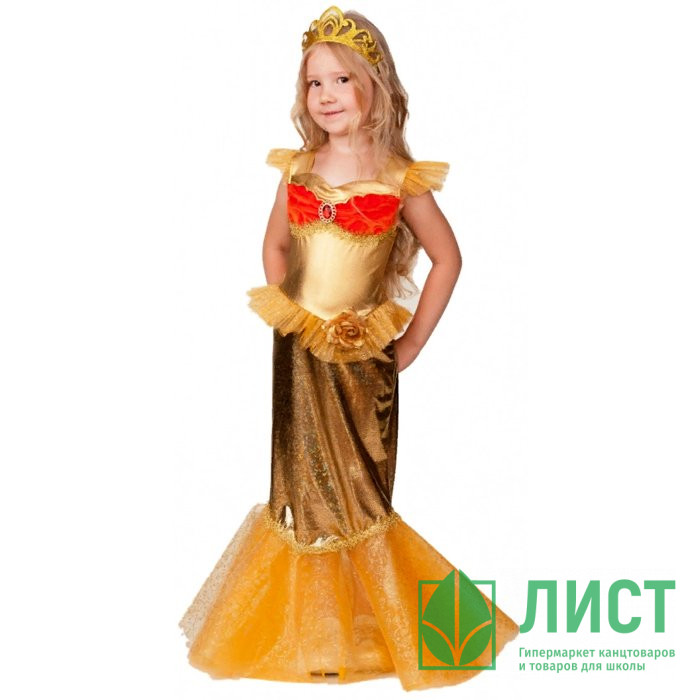 Костюм Д (СКАЗКА) Золотая рыбка (платье,корона) р.28/110-34/134 арт.21-15