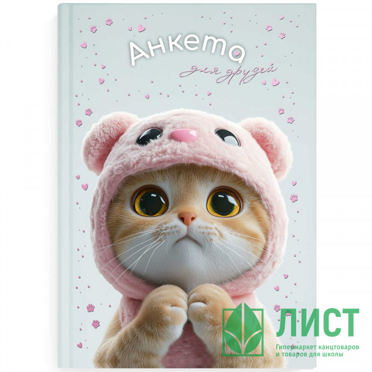 Анкета А5 (Феникс) Кот в капюшоне 128 листов арт.72288