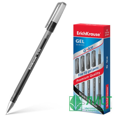 Ручка гелевая не прозрачный корпус (ErichKrause) G-Ice черный, 0,5мм, игла арт.39004 (Ст.12) Ручка гелевая не прозрачный корпус (ErichKrause) G-Ice черный, 0,5мм, игла арт.39004 (Ст.12)