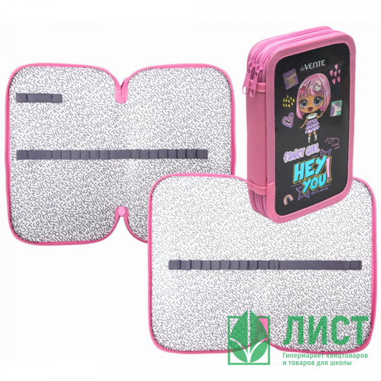 Пенал 2 отделения (deVente) 205х120мм Fancy Girl тиснение фольгой арт.7012406