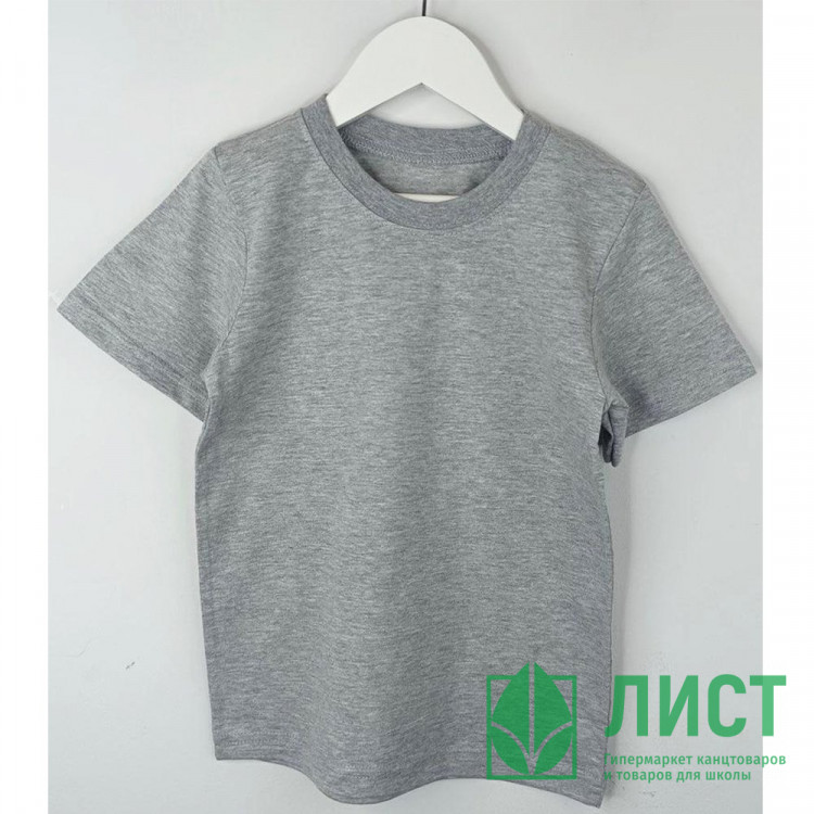 Футболка спортивная для мальчика арт.ФОСер-3  размер 32/128-40/152 100% хлопок цвет серый