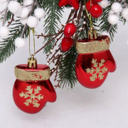 Фигурка на ёлку пластик 06см "Варежки" 02шт/наб. цв.красный арт.201-2104