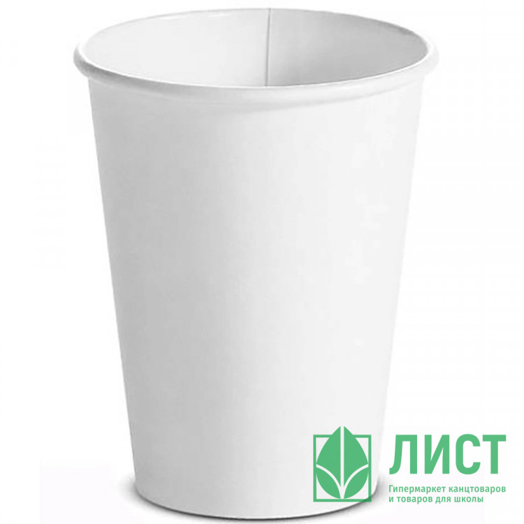 Стакан бумажный 300/355мл белый 50 шт/уп (Ст.50/1000)