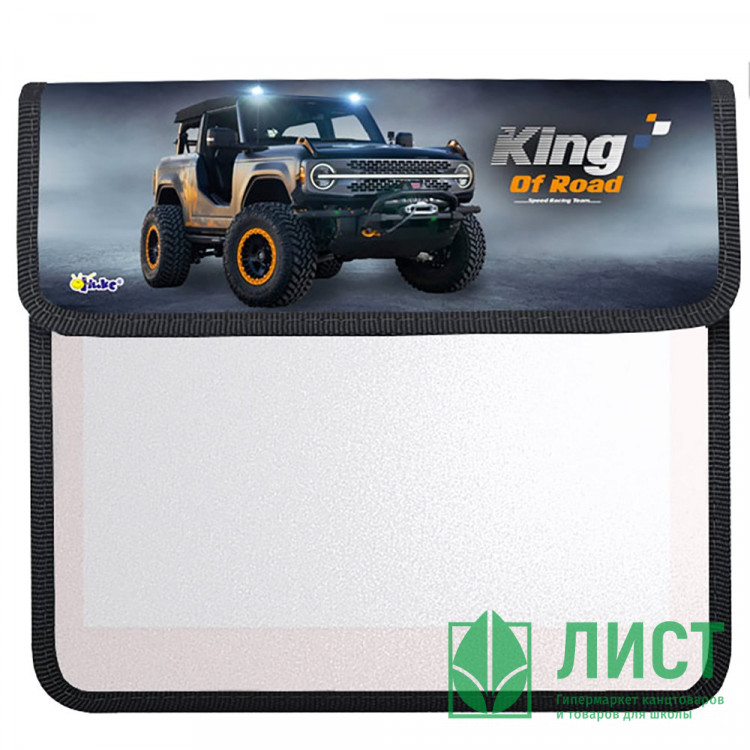 Папка школьная для тетрадей А5 на липучке 2 отделения (ОНИКС) King of road арт ПТ-95