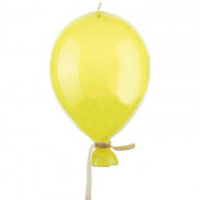 Украшение декоративное стекло 10см "Воздушный шарик" желтый арт.10112