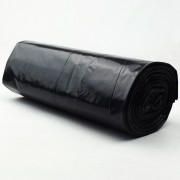 Пакеты для мусора 120л 10штук в рулоне ПВД черные  55 микрон б/эт