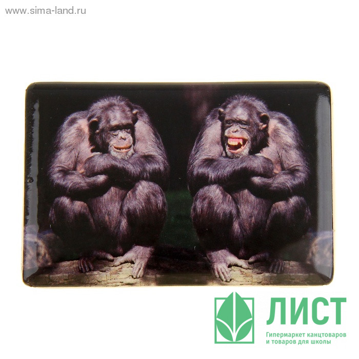 юМагнит СИМВОЛ ГОДА "Обезьянки тет-а-тет" 7,5см арт.1057293