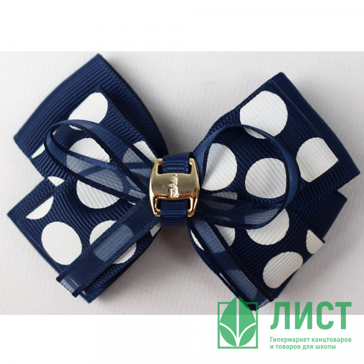 Зажим для волос Фиалка большая бант синий 8см