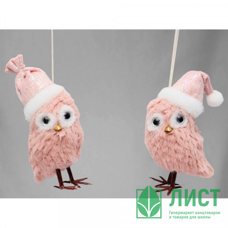 Украшение декор.подвесное текстиль "Сова" 10см цв.асс. арт.DL-DRL04596