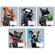 Тетрадь 12 листов линия (Феникс) Крутые зверята ассорти арт.68538