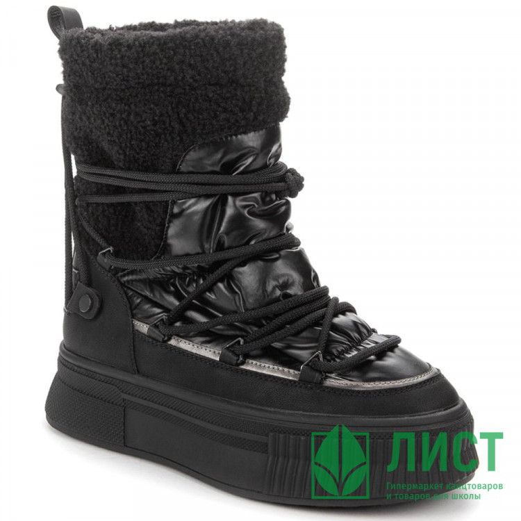 Ботинки для девочки (KEDDO) черный верх-искусственная кожа/нейлон подкладка - искусственная шерсть артикул 838116/06-08