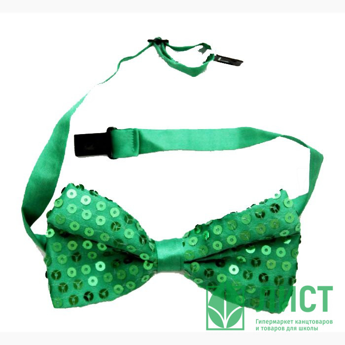 Галстук-бабочка карнавальный "Зеленый" арт.34641