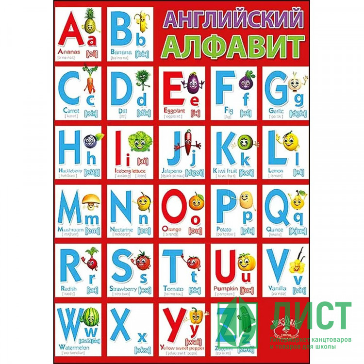 Плакат А4 Английский алфавит арт 3001128