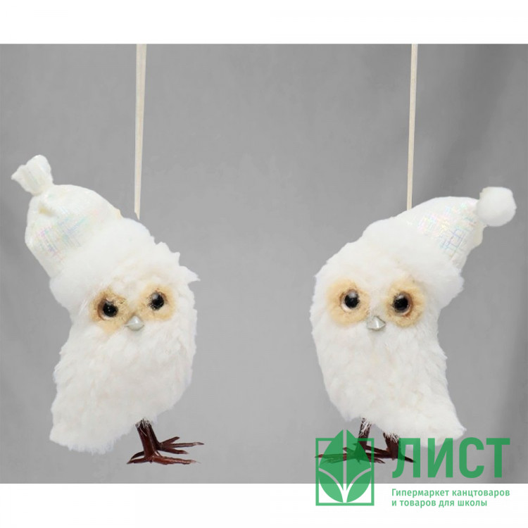 Украшение декор.подвесное текстиль "Сова" 10см цв.асс. арт.DL-DRL04597