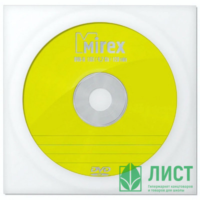 Диск DVD-R Mirex 4.7Gb 16x, Бум.конверт (1),(1/600) Диск DVD-R Mirex 4.7Gb 16x, Бум.конверт (1),(1/600)