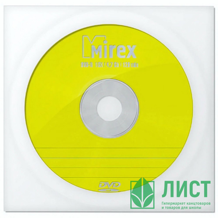 Диск DVD-R Mirex 4.7Gb 16x, Бум.конверт (1),(1/600)