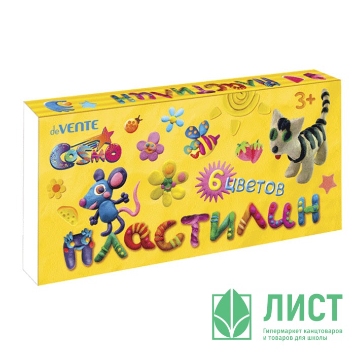 Пластилин 6 цветов 120 грамм (deVENTE) Классический со стеком картонная коробка арт.8042414