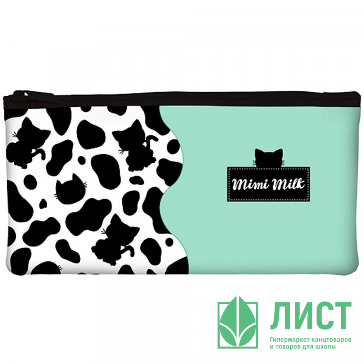 Пенал-косметичка 1 отделение плоский (Hatber) Mimimilk Cat мягкий 205х110мм арт.NPk_63171