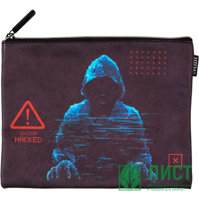 Папка школьная для тетрадей А5 на молнии кожзам (deVENTE) Label. Hacker арт.8053527 Папка школьная для тетрадей А5 на молнии кожзам (deVENTE) Label. Hacker арт.8053527