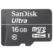 Карта памяти 16GB microSD SanDisk microSDHC Class 10 (SD адаптер)