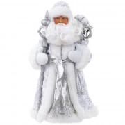 Игрушка декор. "Дед Мороз" 31,5см в серебрянной шубке арт.90704