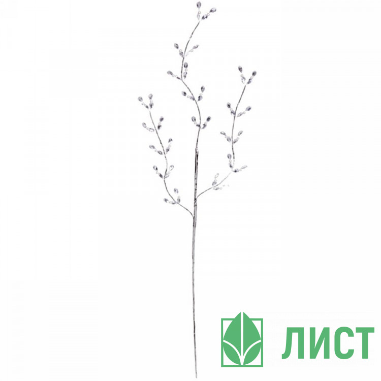 Украшение декоративное "Ветка. Кристаллы серебро" 70см арт.201-2123