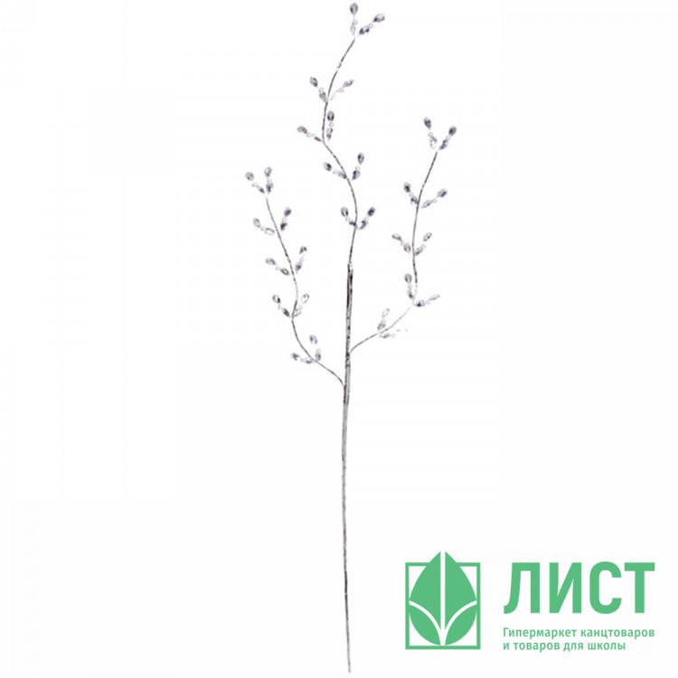 Украшение декоративное "Ветка. Кристаллы серебро" 70см арт.201-2123